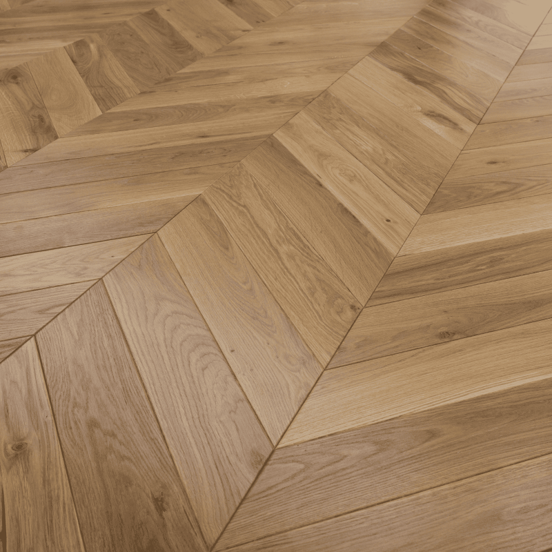 Parchet multistratificat din stejar în forma Chevrone cu stil modern, clasic, sau japandi acum în Baia Mare.